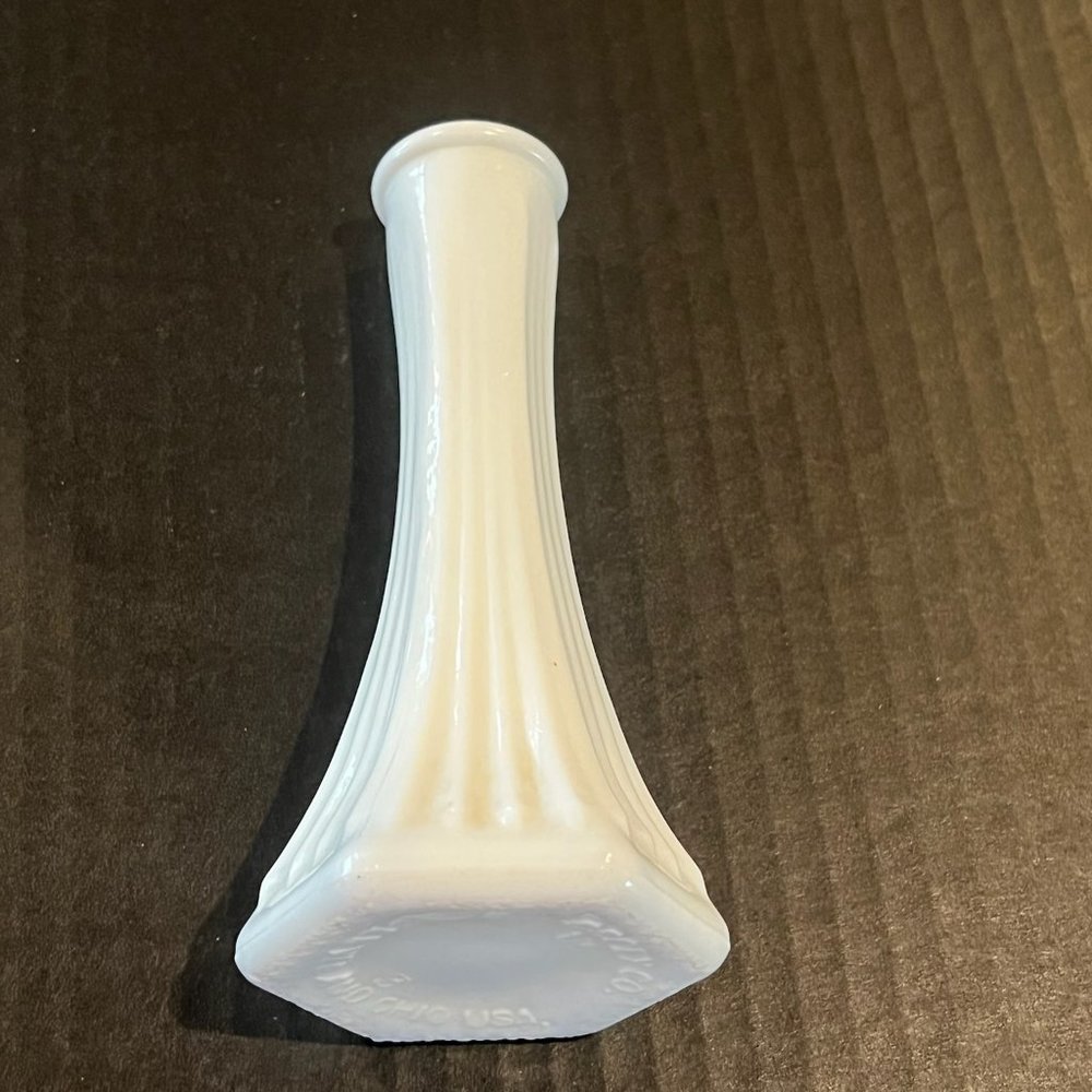 Milk glass, EO Brody white bud vase